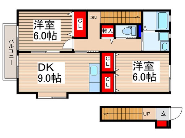 コンフォート上福岡Ａの物件間取画像